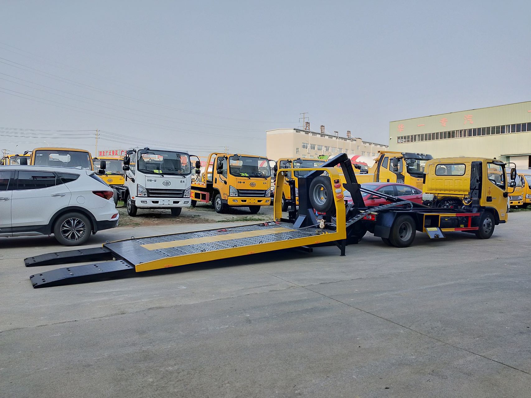 国六江淮蓝牌一拖二清障车